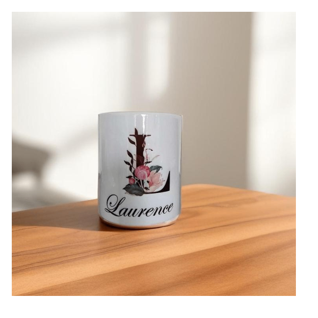 mug lettre + prénom