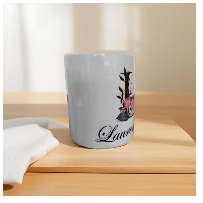 mug lettre + prénom