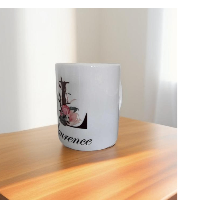 mug lettre + prénom